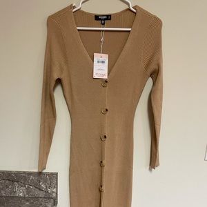 Misguided button up sweater dress